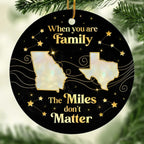 Custom Long Distance Ceramic Ornament - Distance Fades Where Hearts Connect | Personalized Gift