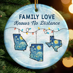 Custom Long Distance Ceramic Ornament - Love Travels Far Beyond Distance | Personalized Gift