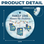 Custom Long Distance Ceramic Ornament - Love Travels Far Beyond Distance | Personalized Gift