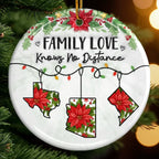 Custom Long Distance Ceramic Ornament - Never Apart Always Family | Personalized Gift