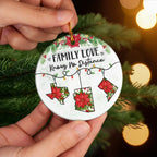 Custom Long Distance Ceramic Ornament - Never Apart Always Family | Personalized Gift