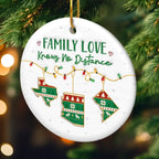 Custom Long Distance Ceramic Ornament - Always Connected No Matter The Miles | Personalized Gift