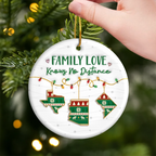 Custom Long Distance Ceramic Ornament - Always Connected No Matter The Miles | Personalized Gift