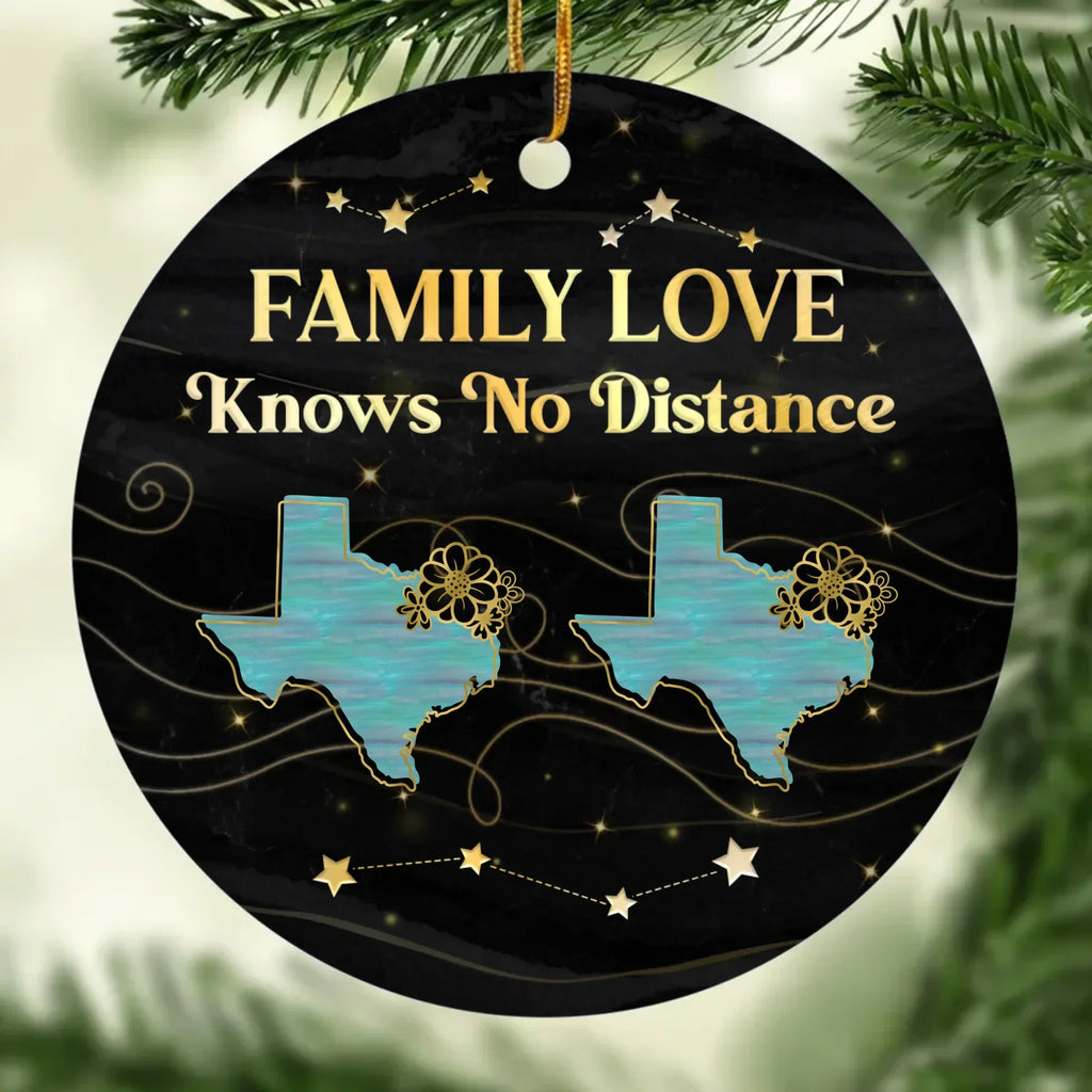 Custom Long Distance Ceramic Ornament - Wherever We Are Love Finds The Way | Personalized Gift