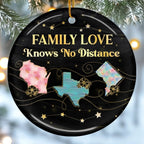 Custom Long Distance Ceramic Ornament - Wherever We Are Love Finds The Way | Personalized Gift