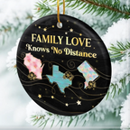 Custom Long Distance Ceramic Ornament - Wherever We Are Love Finds The Way | Personalized Gift