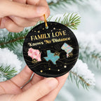 Custom Long Distance Ceramic Ornament - Wherever We Are Love Finds The Way | Personalized Gift