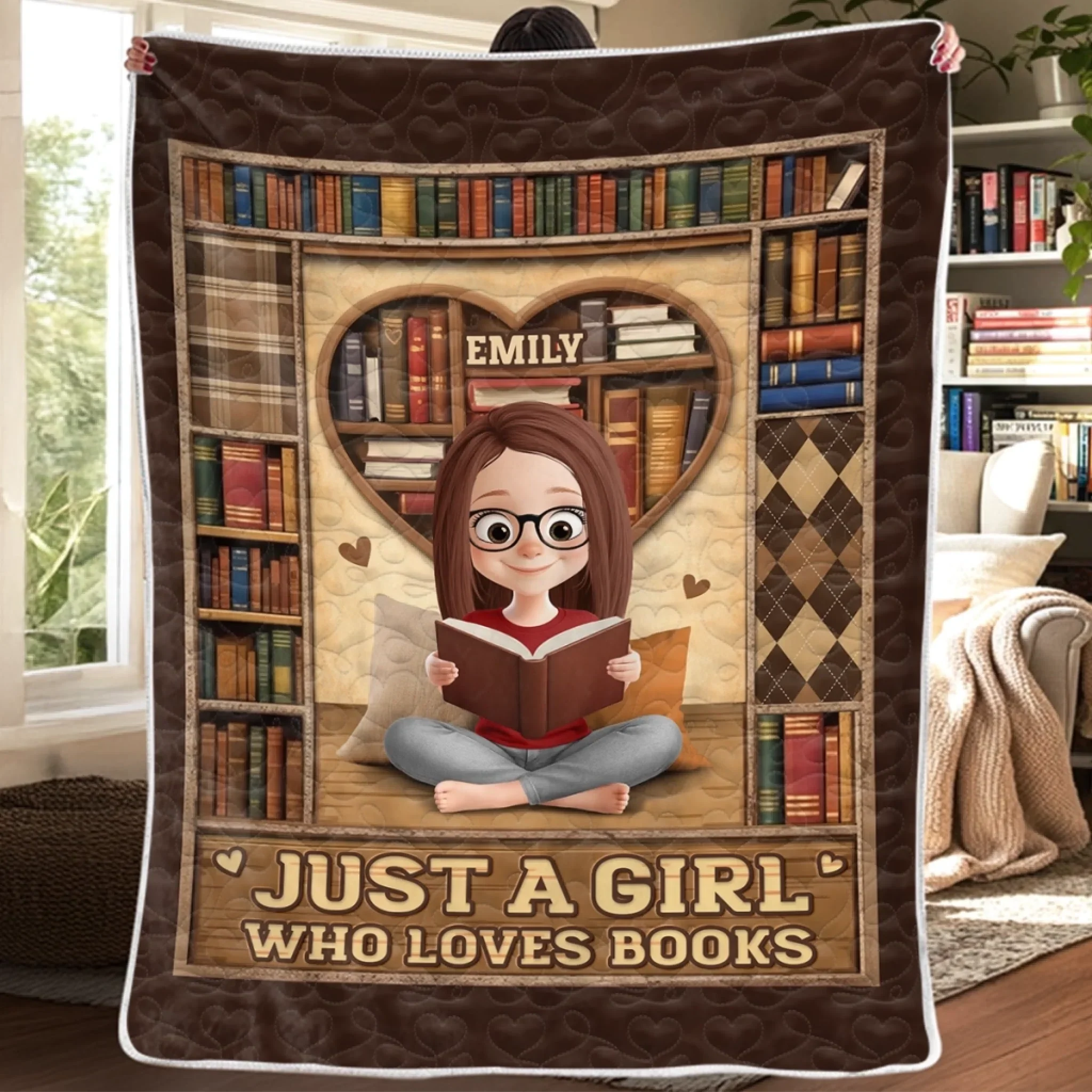 Custom Photo Blanket - Book Love Never Ends | Personalized Gift For Book Lovers Main image