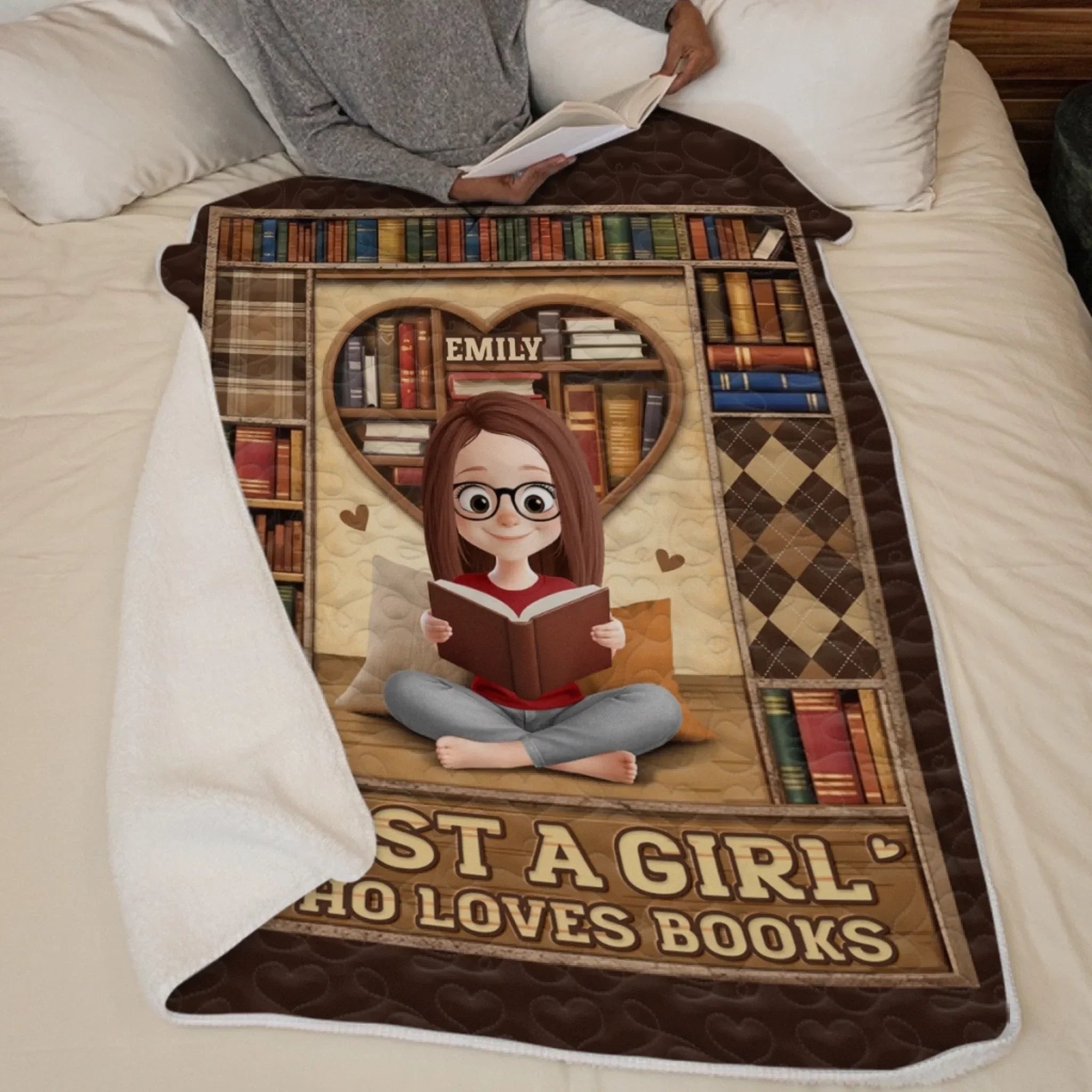 Custom Photo Blanket - Book Love Never Ends | Personalized Gift For Book Lovers