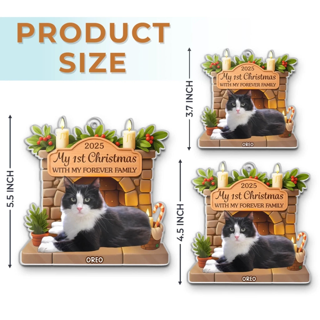 Custom Photo Pet First Christmas Acrylic Ornament - Pets Make Life Brighter | Personalized Gift