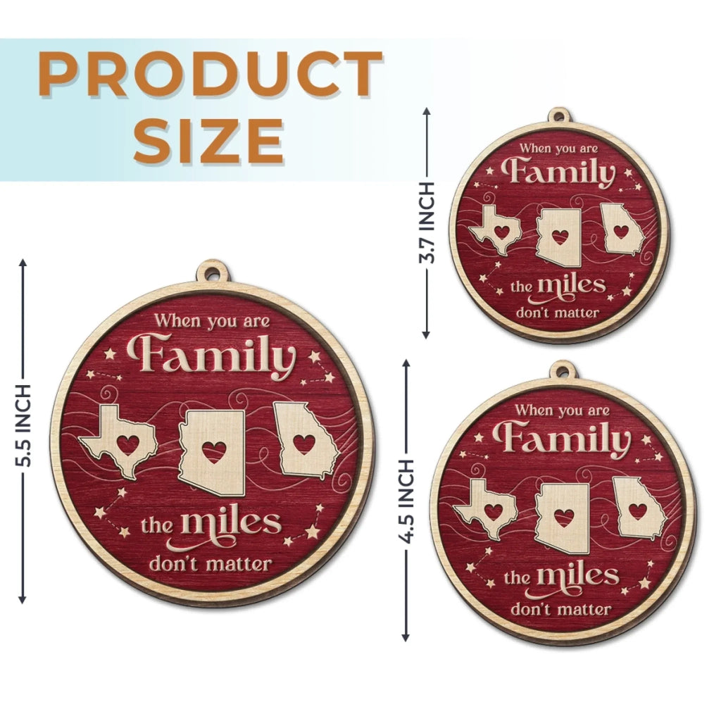 Custom Long Distance Wood Ornament - Forever Linked Wherever We Live | Personalized Gift