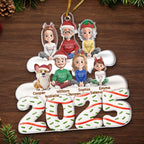 Custom Photo Acrylic Ornament - Holiday Hearts Family Smiles | Personalized Gift For Family & Pet Lovers