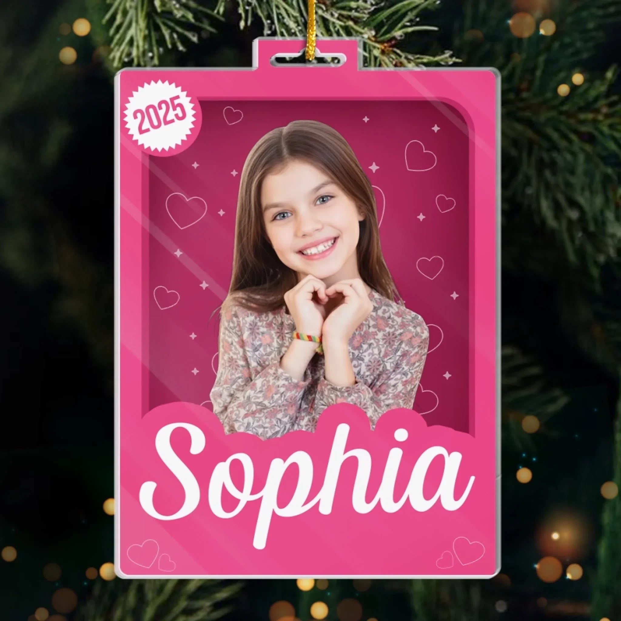 Custom Photo Toy Box Acrylic Ornament - Twinkle Twinkle Christmas Star | Personalized Gift Main image