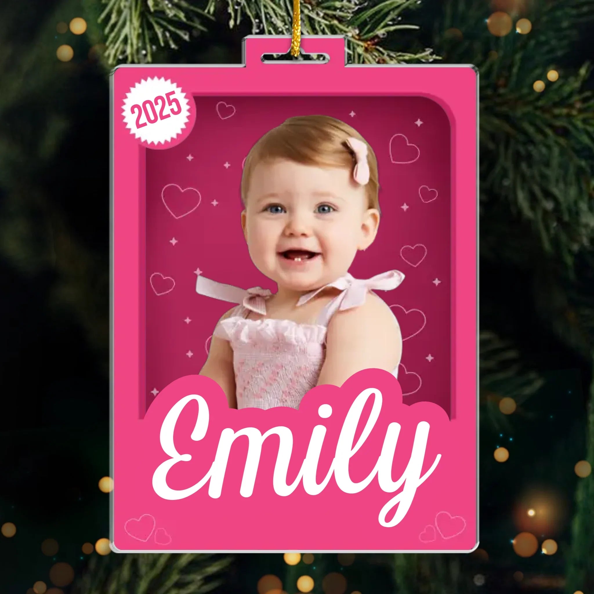 Custom Photo Toy Box Acrylic Ornament - Twinkle Twinkle Christmas Star | Personalized Gift Secondary image