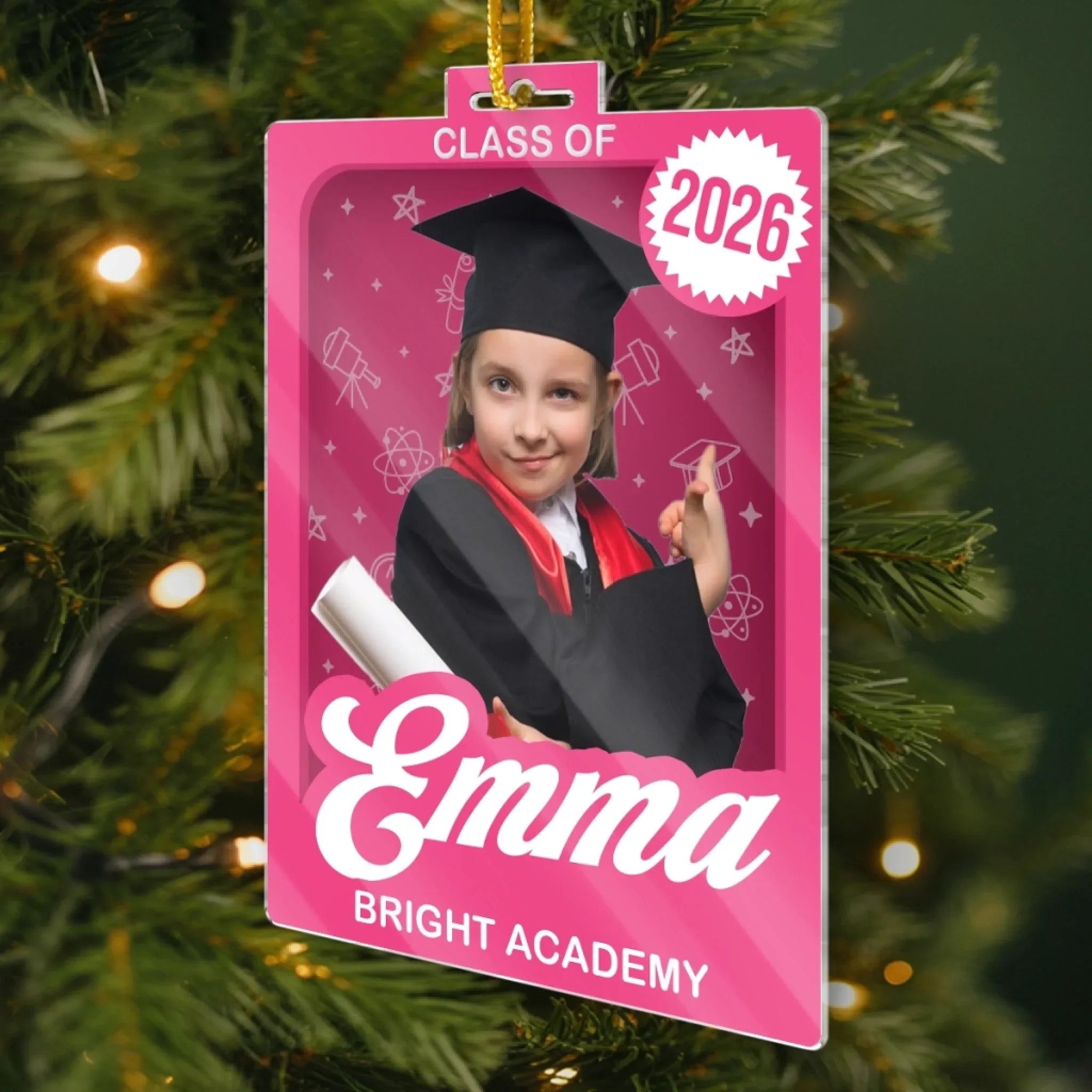 Custom Photo Toy Box Acrylic Ornament - From Here You Rise | Personalized Graduation Gift