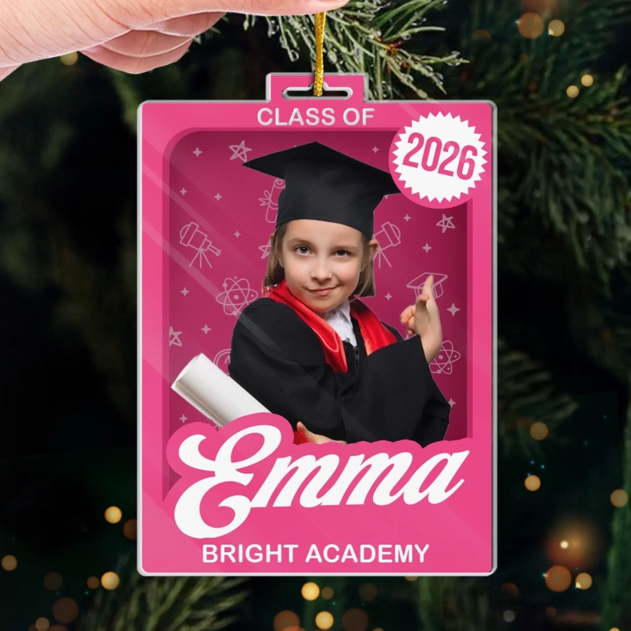 Custom Photo Toy Box Acrylic Ornament - From Here You Rise | Personalized Graduation Gift