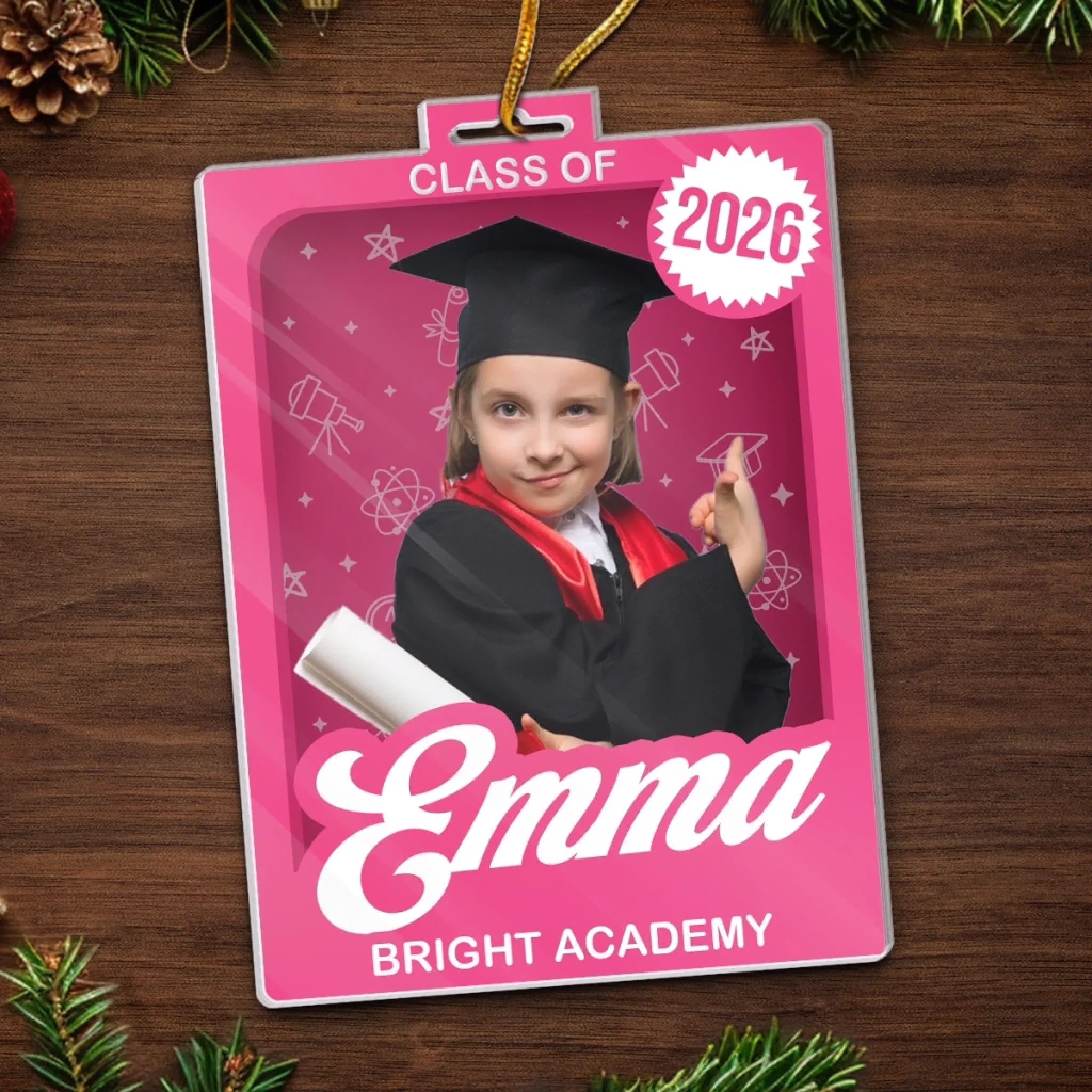 Custom Photo Toy Box Acrylic Ornament - From Here You Rise | Personalized Graduation Gift