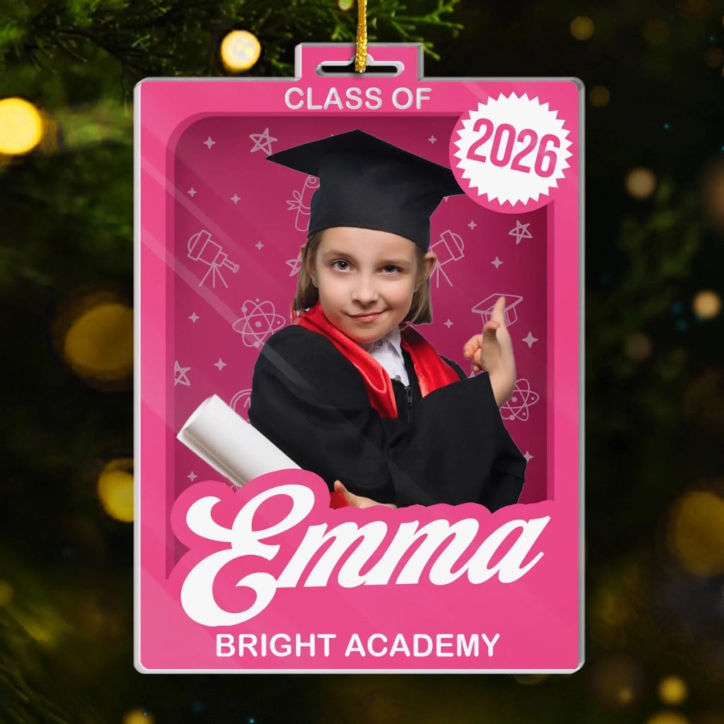 Custom Photo Toy Box Acrylic Ornament - From Here You Rise | Personalized Graduation Gift