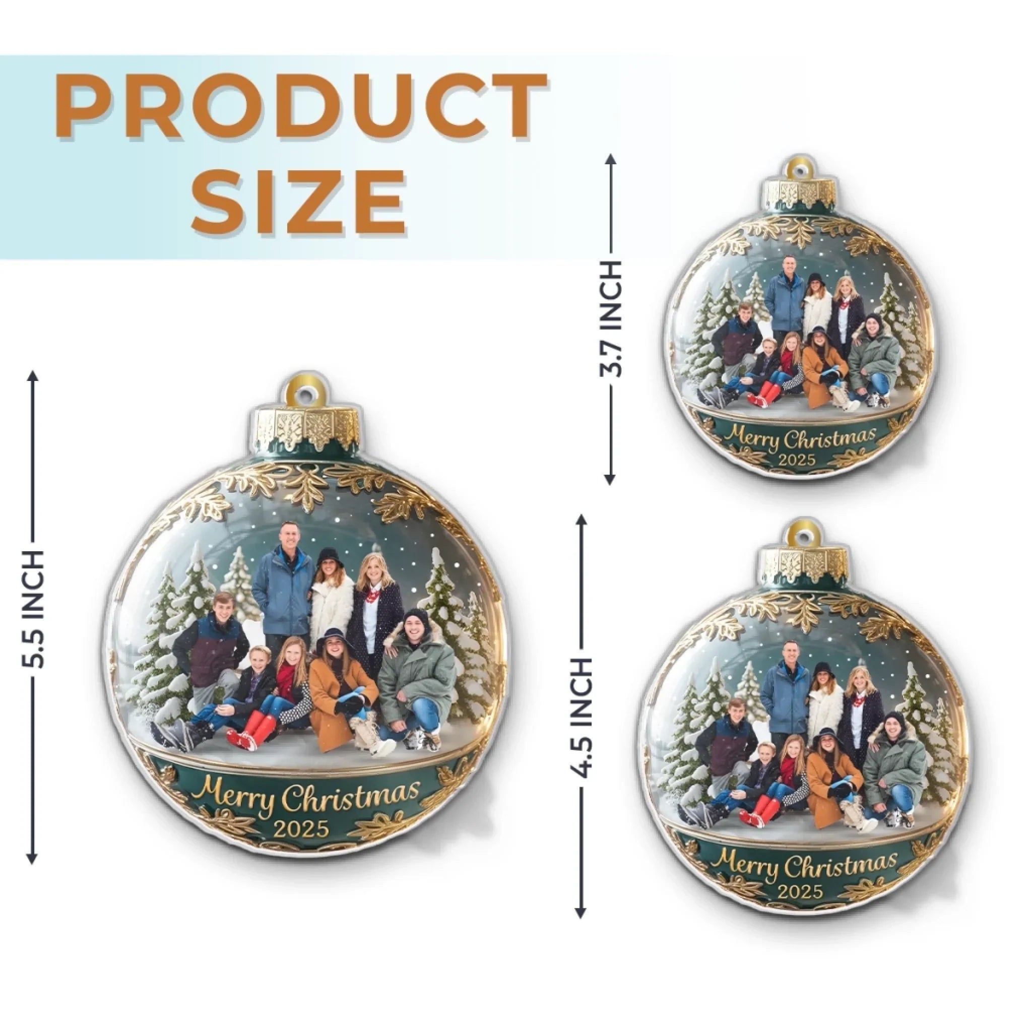 Custom Photo Acrylic Ornament - Happiness Is Hanging Right Here | Personalized Gift