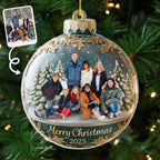 Custom Photo Acrylic Ornament - Happiness Is Hanging Right Here | Personalized Gift