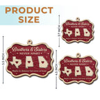 Custom Long Distance Wood Ornament - Sibling Love Knows No Borders | Personalized Gift