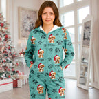 Custom Photo With Dog Cat Paw - Onesie Pajamas For Dog Lovers