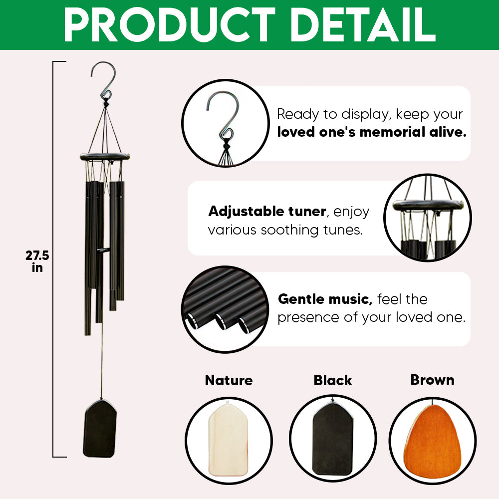 Custom Pet Memorial Wind Chimes - When The Wind Blows I Hear Your Whisper