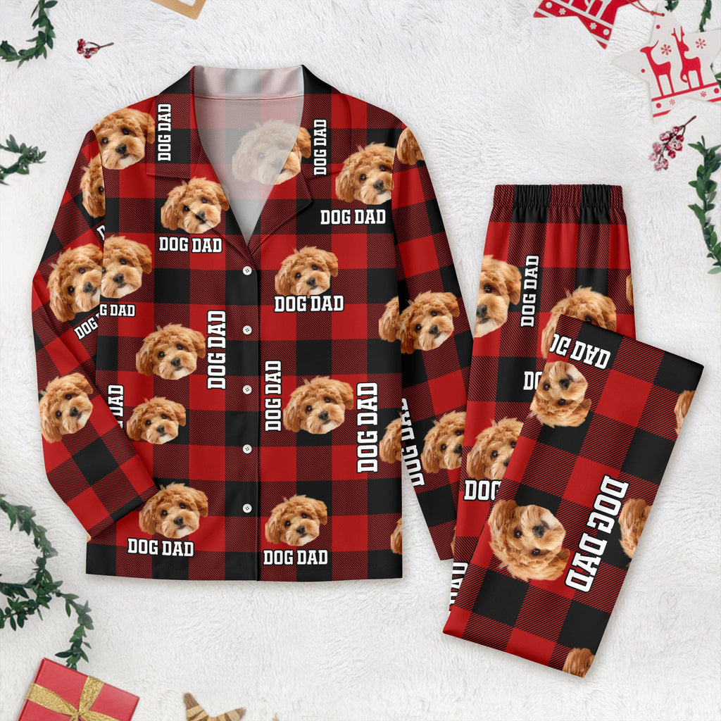 Custom Photo Dog Cat Mom Dad - Flannel Pajamas For Pet Lovers
