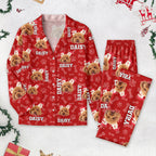 Custom Photo Name Paw Pattern - Dog Cat Pajamas For Pet Lovers