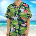 Custom Funny Golfer Face Tropical Hawaiian Shirt - Personalized Gift For Golfer