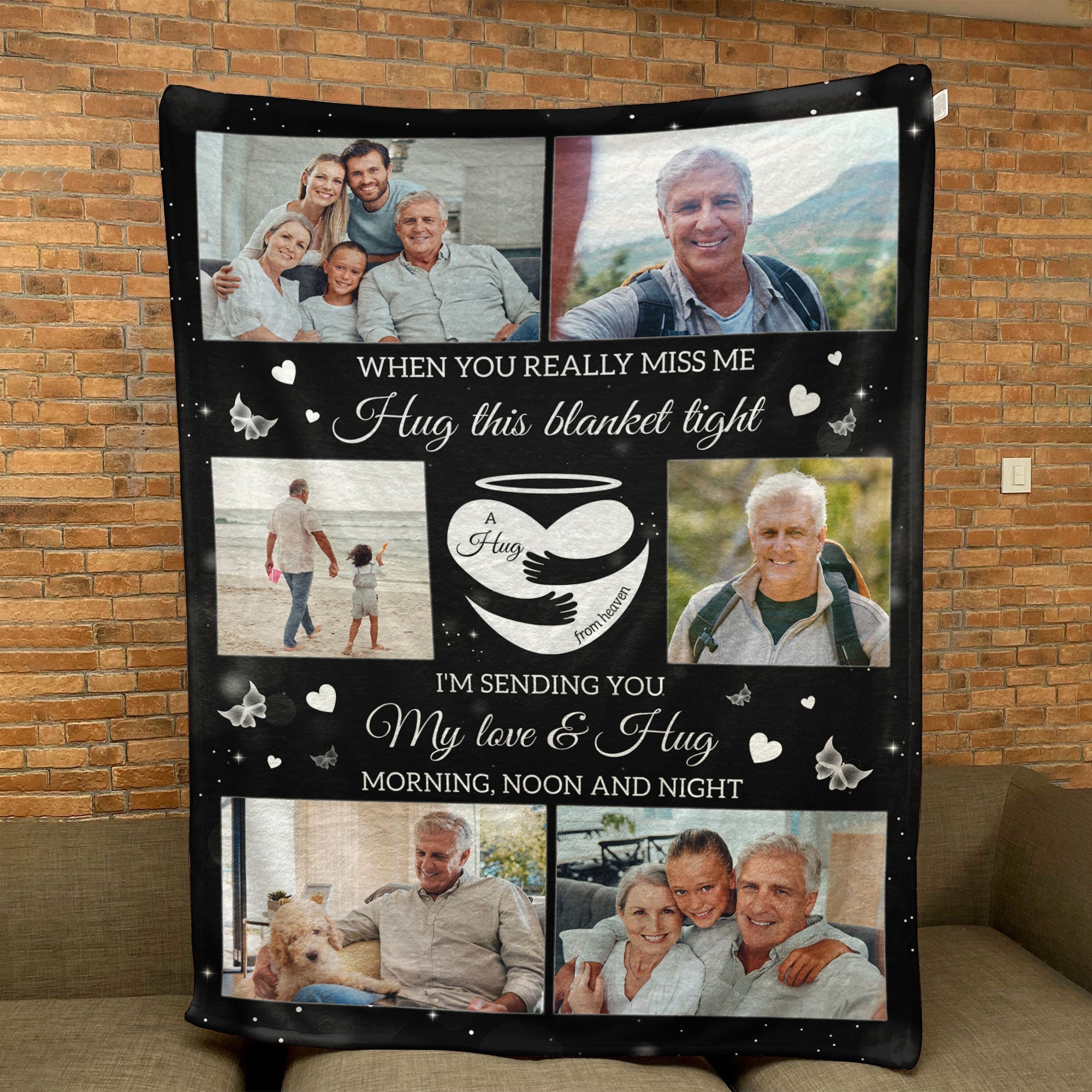 A Hug From Heaven - Memorial Gift - Personalized Memory Photo Blanket Secondary image