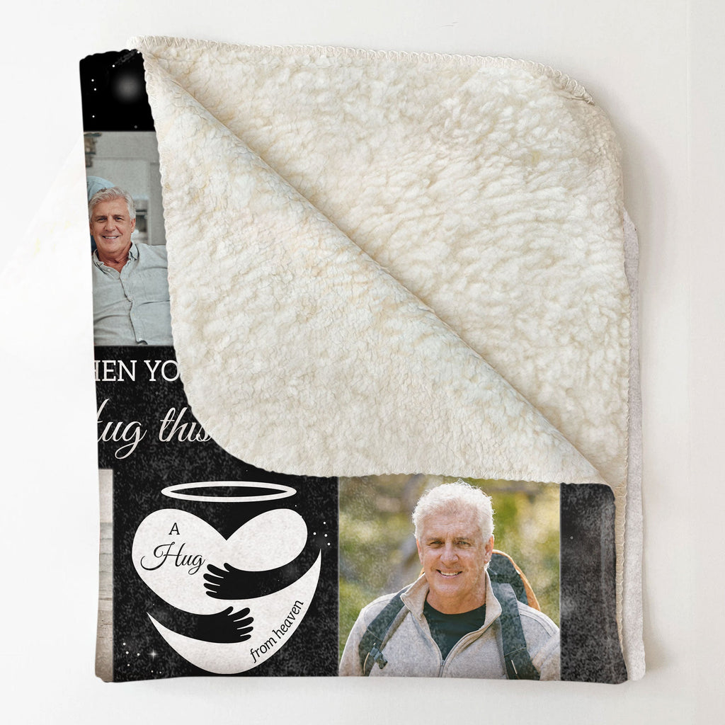 A Hug From Heaven - Memorial Gift - Personalized Memory Photo Blanket
