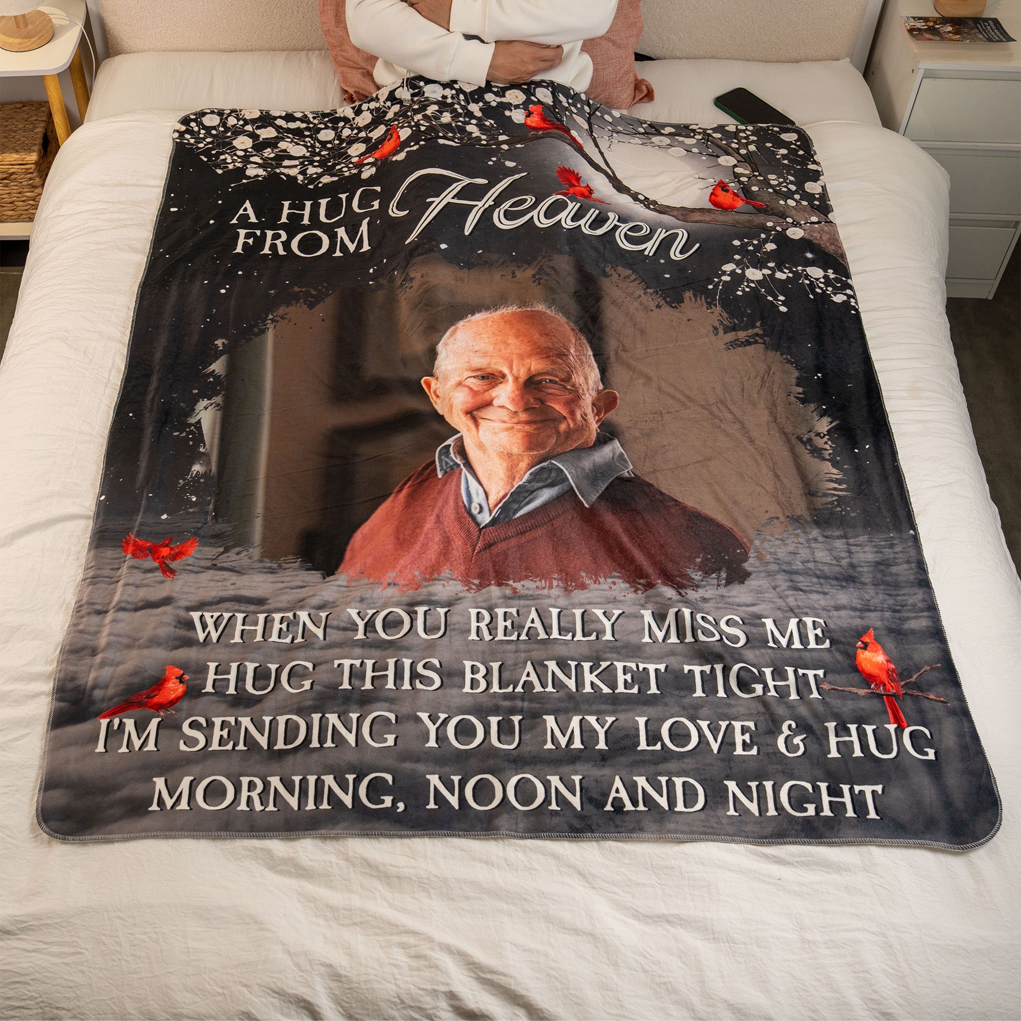 A Hug From Heaven - Personalized Memory Photo Blanket - Memorial Keepsake Main image