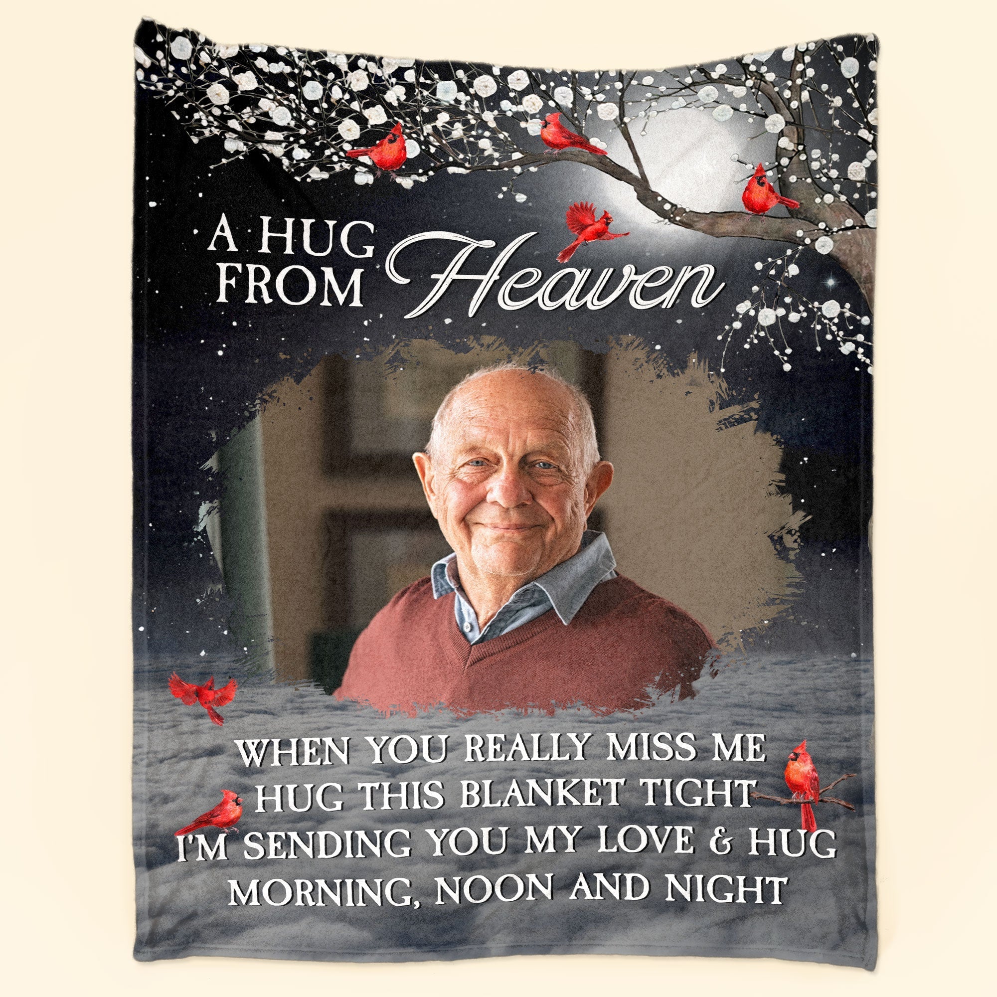 A Hug From Heaven - Personalized Memory Photo Blanket - Memorial Keepsake