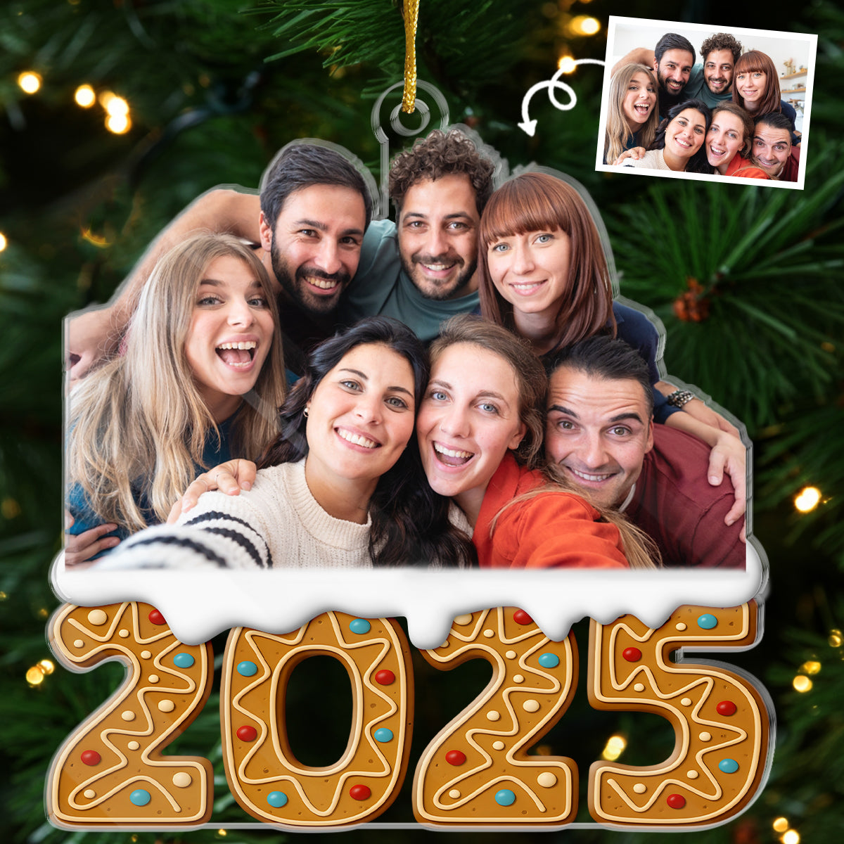 Custom Photo Acrylic Ornament - Wrapped In Love | Personalized Gift