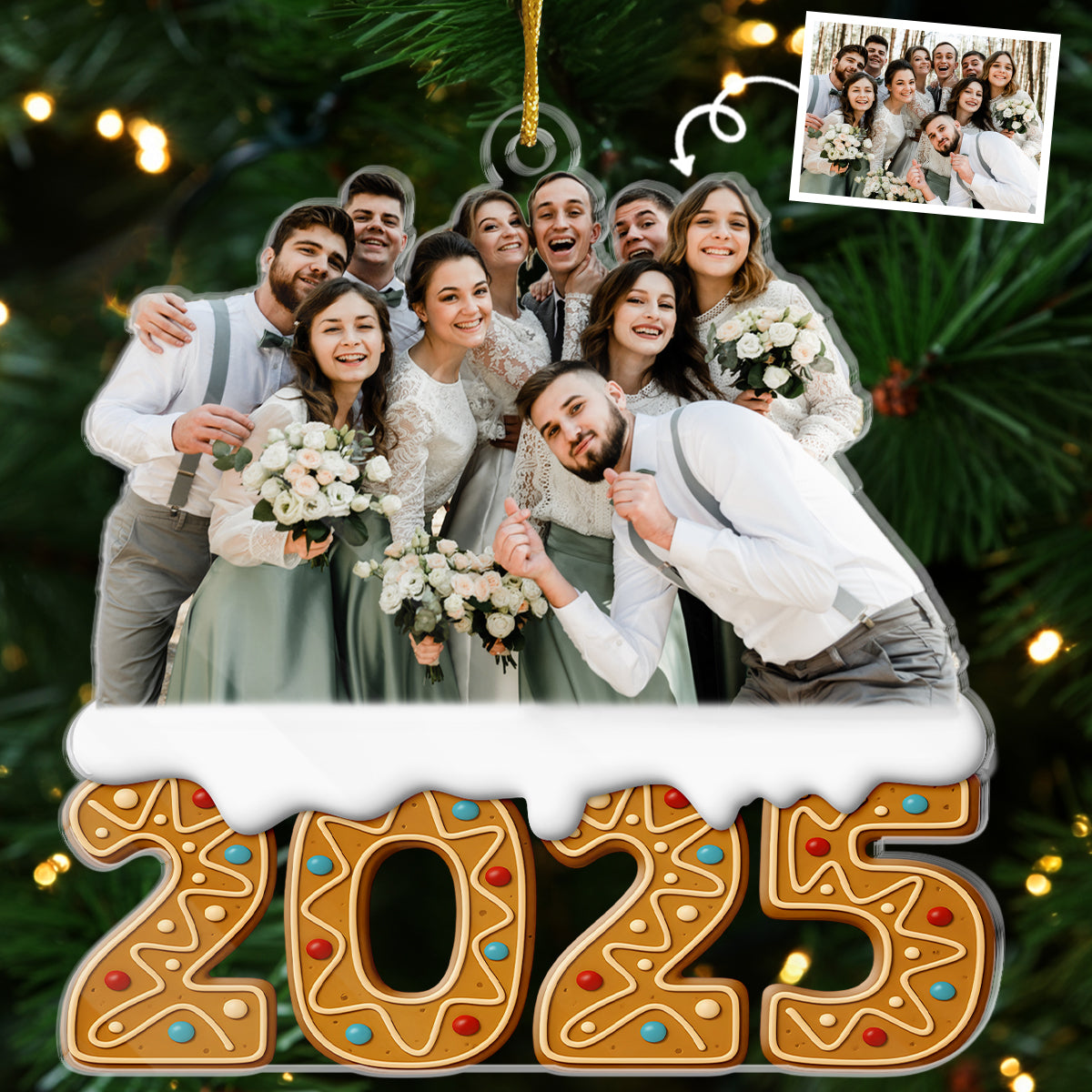 Custom Photo Acrylic Ornament - Wrapped In Love | Personalized Gift