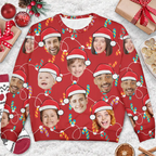 Custom Photo Funny Family Face - Personalized Unisex Ugly Sweater