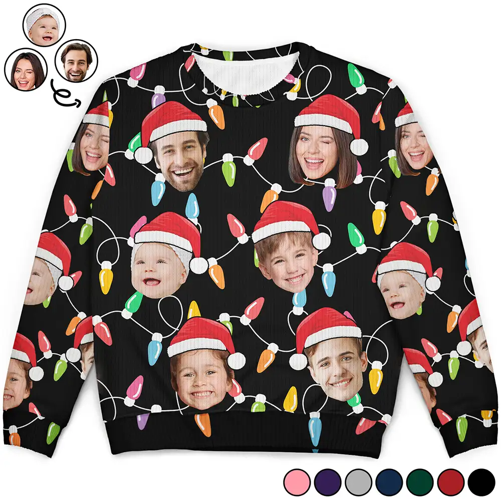 Custom Photo Funny Family Face - Personalized Unisex Ugly Sweater Main image