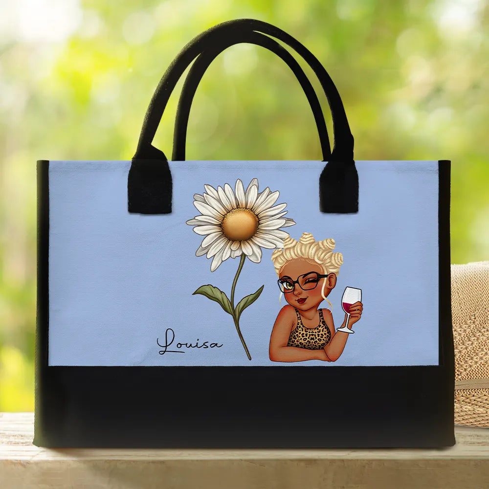 Birth Month Flowers Bloom Where You're Planted Women - Personalized Canvas Tote Bag Secondary image