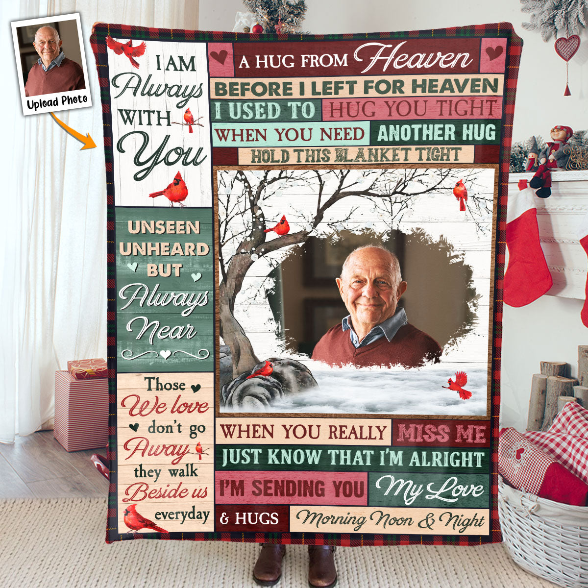 Custom Photo - A Hug From Heaven - Personalized Memory Photo Blanket Main image