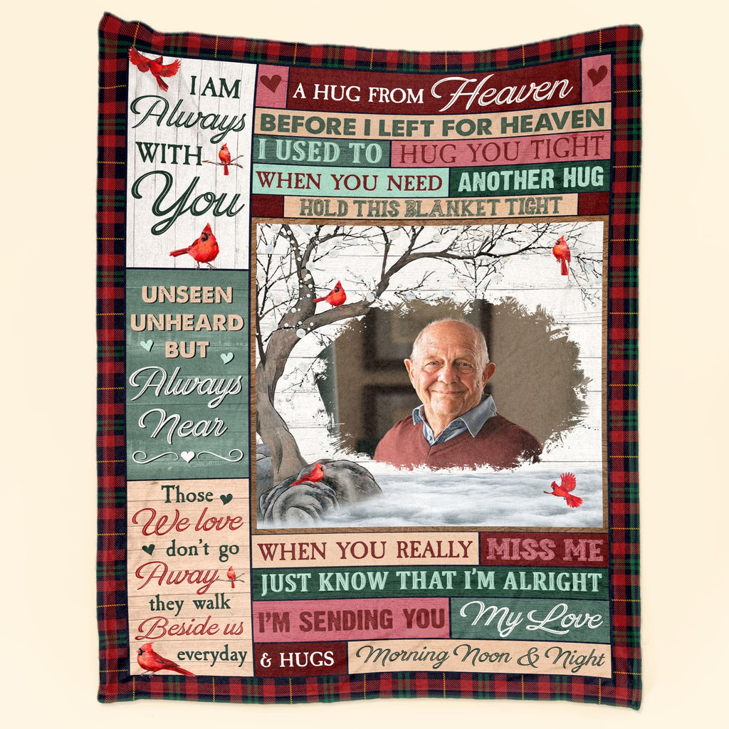Custom Photo - A Hug From Heaven - Personalized Memory Photo Blanket