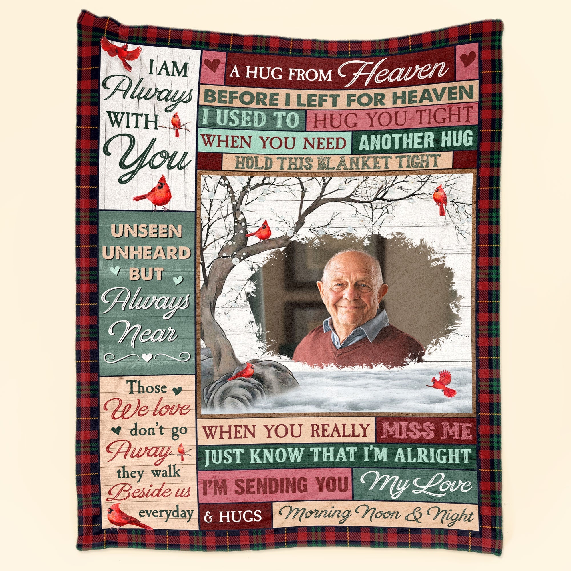 Custom Photo - A Hug From Heaven - Personalized Memory Photo Blanket