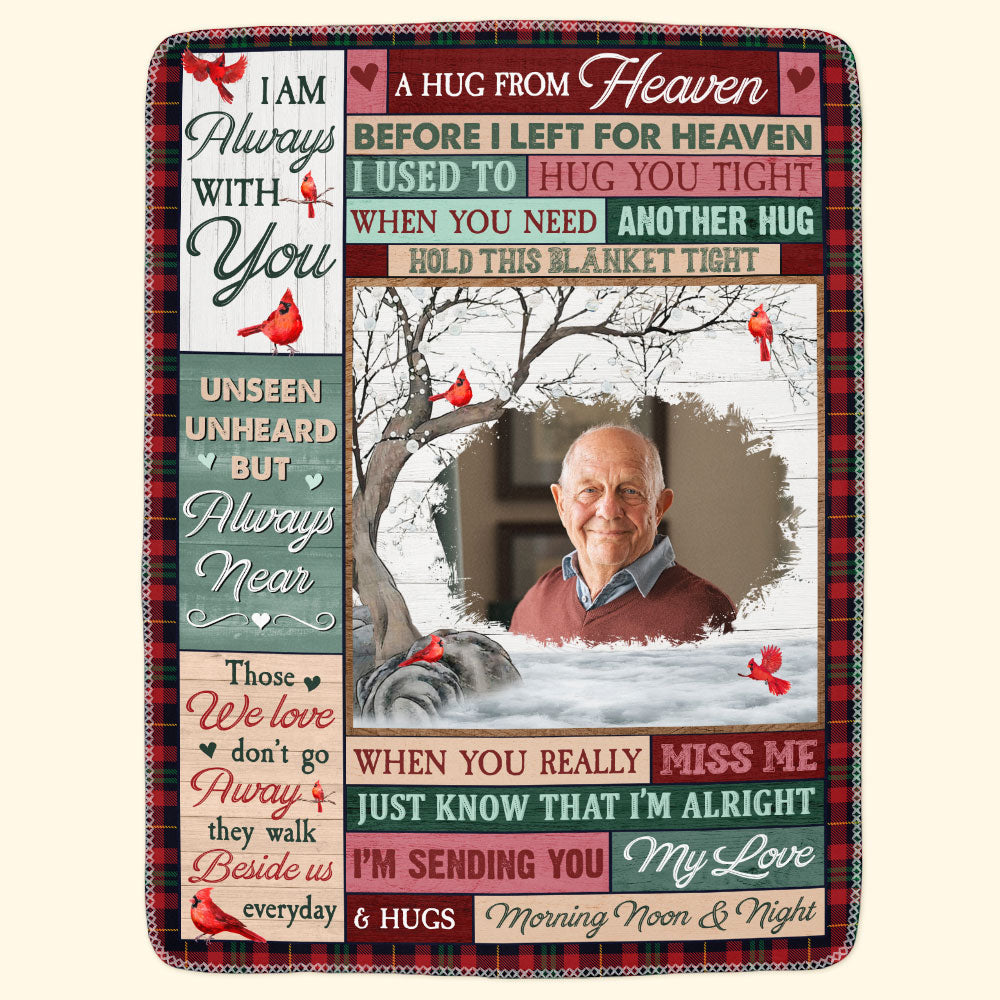 Custom Photo - A Hug From Heaven - Personalized Memory Photo Blanket