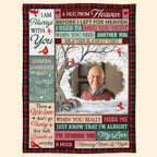 Custom Photo - A Hug From Heaven - Personalized Memory Photo Blanket