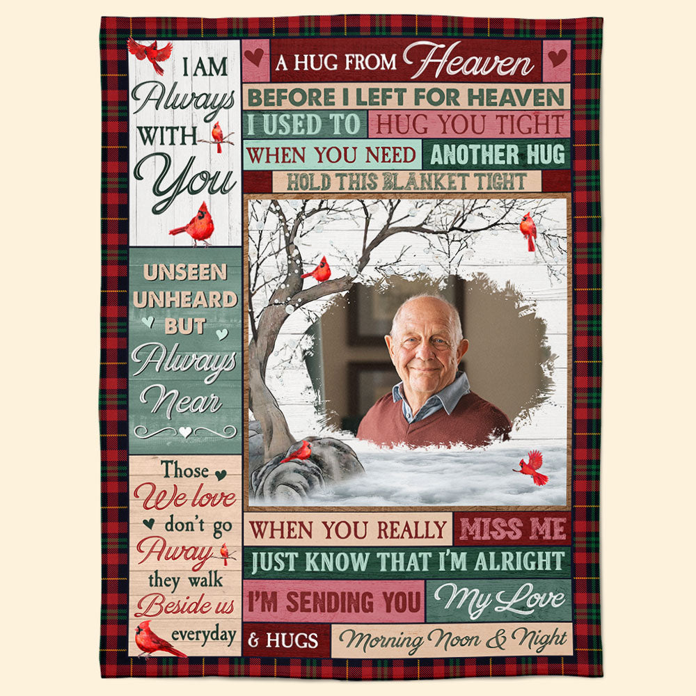 Custom Photo - A Hug From Heaven - Personalized Memory Photo Blanket