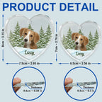 Custom Photo Pet Face Dog Cat Memorial - Personalized Heart Shaped Glass Ornament