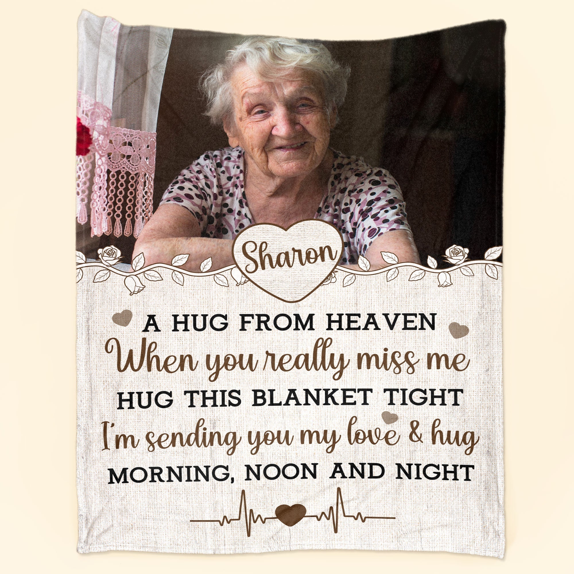 Hug From Heaven - Personalized Memory Photo Blanket - Memorial Keepsake Main image