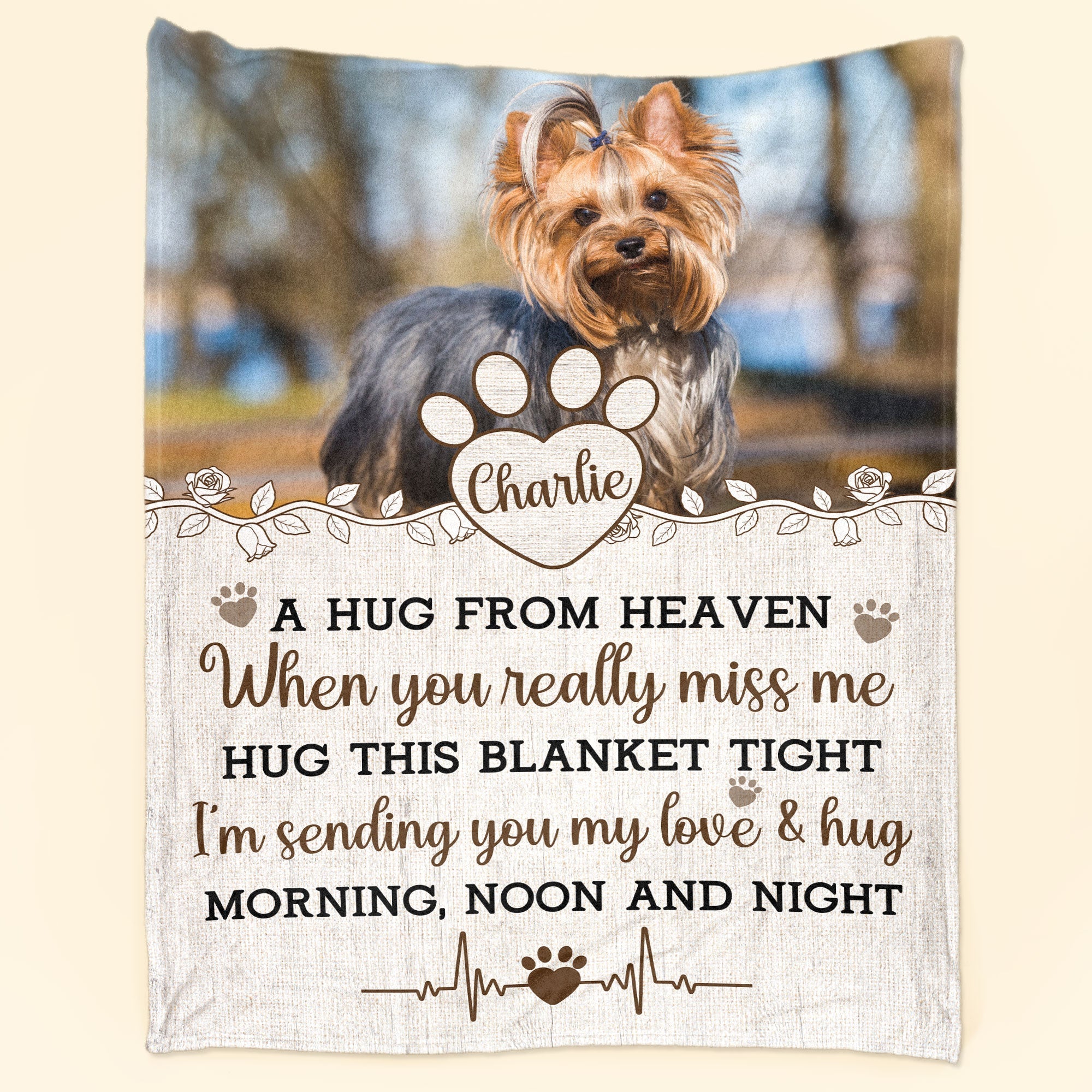 Hug From Heaven - Personalized Memory Photo Blanket - Memorial Keepsake
