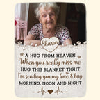 Hug From Heaven - Personalized Memory Photo Blanket - Memorial Keepsake