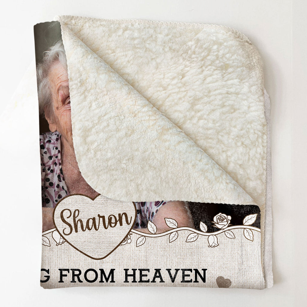 Hug From Heaven - Personalized Memory Photo Blanket - Memorial Keepsake